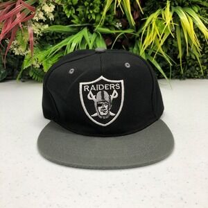 Oakland Raiders Hat Cap Snap Back Mens Black Gray Las Vegas NFL Football Casual